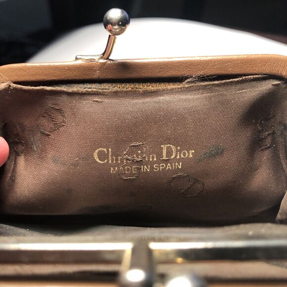 Christian Dior Rare Vintage Leather Monogram Kisslock Change Purse READ Descript - Picture 5 of 11